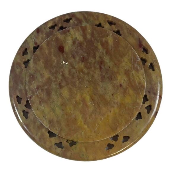 Vintage Marble Coasters set of 4 4" Handcrafted Stone Drink Set Southwest Rustic - Picture 16 of 16